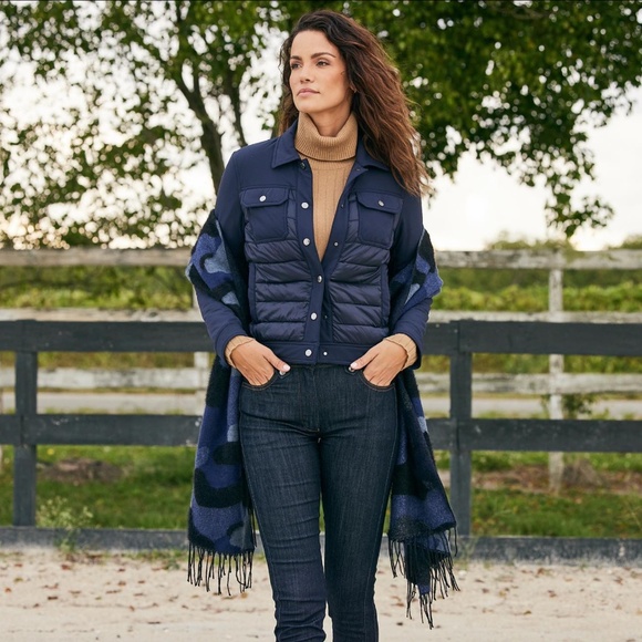 Anatomie Moritz Quilted Puffer Button Snap Lightweight Camel Trucker Jacket WM M - Picture 8 of 8